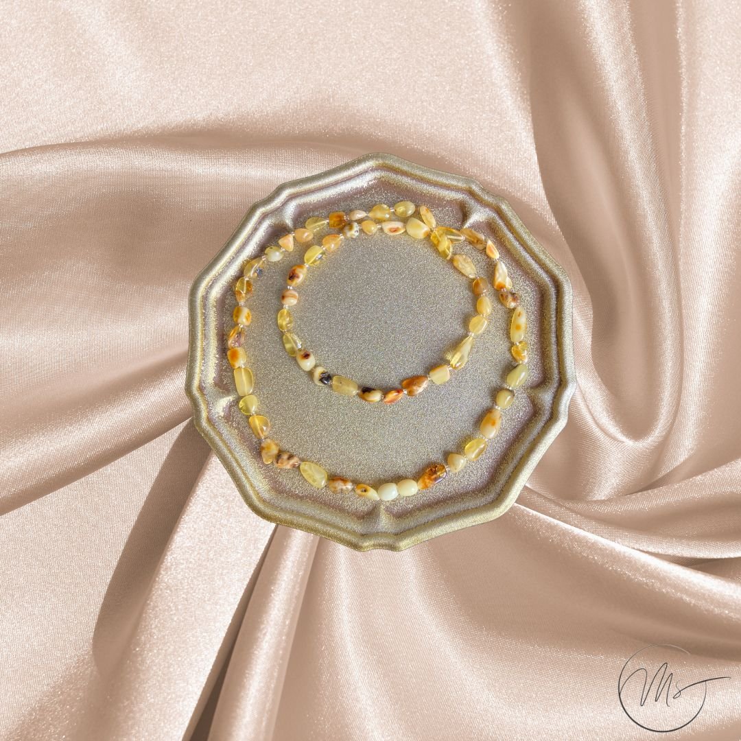 Yetişkin Kehribar Kolye – 50 cm Sarı Yamuk Kesim - Görsel 2